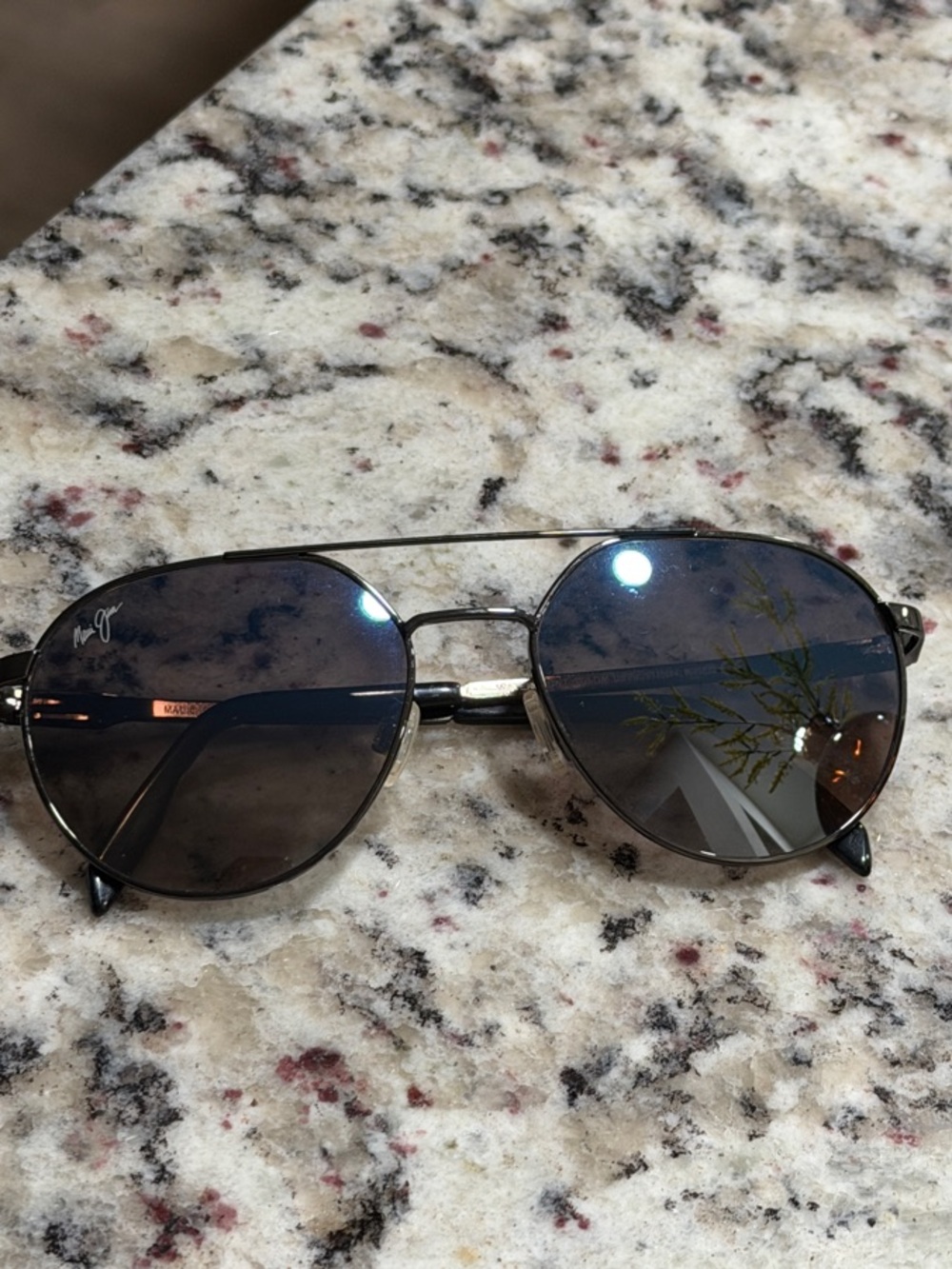 Maui Jim Men's Aviator Sunglasses in Gunmetal Frame with Blue Lenses